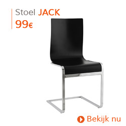 Klassiek - 
Design eetkamerstoel JACK uit zwart geverfd hout